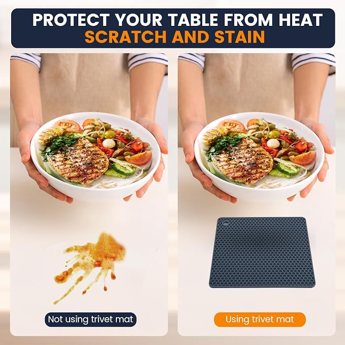 Silicone Trivet Mats 4 Heat Resistant Pot Holders Multipurpose Non-Slip Hot Pads - Image 5