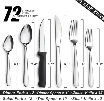 Pleafind 72-Pieces Silverware Set - Image 2