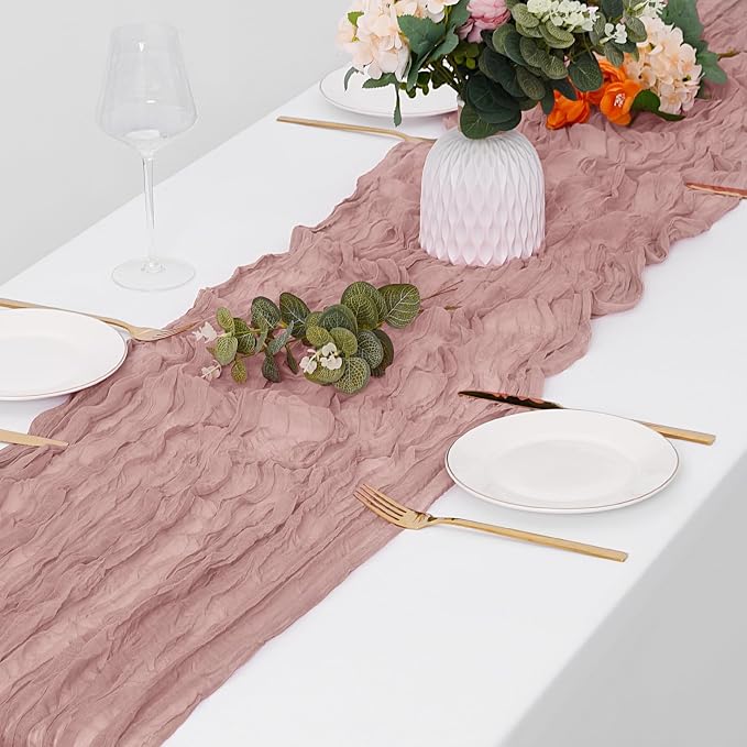 30 Pack Dusty Pink Cheesecloth Table Runner 17 x 108 inch Cheese Cloth Table - Image 4