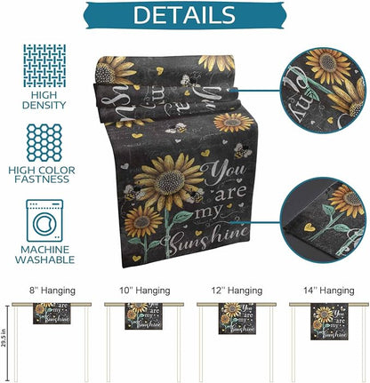 Farmhouse Sunflowers Table Runners 72 Inches Long, Cotton Linen Fabric Table - Image 7