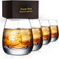 Old Fashioned Whiskey Glasses - Set of 4-8 oz Premium Crystal Clear Tumblers for Scotch Bourbon and Cocktails
