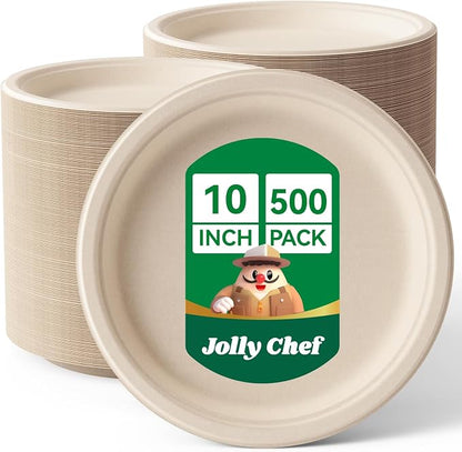 Compostable Heavy Duty Plates   Eco-Friendly Disposable Paper by JOLLYCHEF