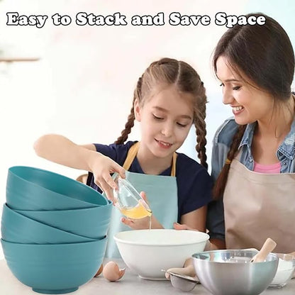 Unbreakable Wheat Straw Cereal Bowls Set of 4, 24 OZ Microwave and Dishwasher - Image 5