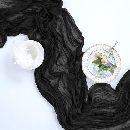 12 Pack Black Cheesecloth Table Runner 35 x 120 Inch | Boho Gauze Cheese Cloth - Image 6