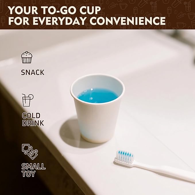 YEEHAW 3 oz 100 Pack Small White Disposable Paper Cups | - Image 4