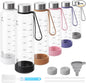Sursip 18 oz Glass Water Bottles, 6 Pack | BPA-Free Reusable, Measurement by Sursip%C2%AE