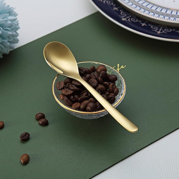 Gold Demitasse Espresso Spoons, 5.5'' Mini Coffee Spoons, Stainless Steel - Image 9