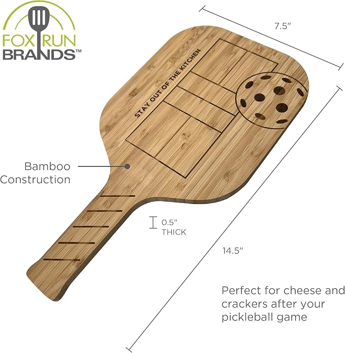 Fox Run Pickleball Paddle Charcuterie Boards, 14.5" x 7.5" - Image 7