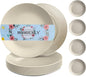 Wheat Straw Dinner Plates Set of 8 - Alternative to Plastic - Microwave & Dishwasher Safe - Unbreakable - For Kitchen, Camping, Salad, Appetizer (Beige, 10 inch)