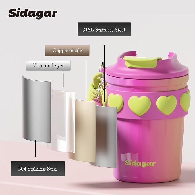 SDGA+ 12 oz Travel Coffee Mug Spill Proof Leak Proof, Stainless Steel Thermal - Image 7