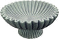 10" Large Decorative Bowl decor, Scalloped Bowls for Modern Home Decor,Ruffle Decor,Stylish Key Bowl for Entry Table,Decorative Fruit Bowl for Kitchen Counter,With base,Artificial Stone Marble Color