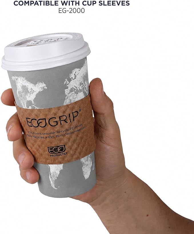 ECO PRODUCTS Compostable Disposable World Art 20oz Large Coffee Cups, Renewable - Image 7