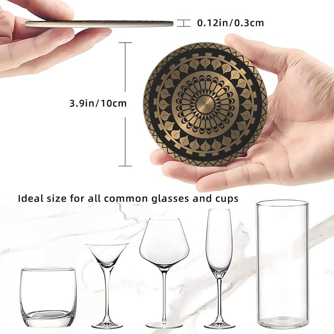 Drink Coasters with Holder Stand Set of 6 - Image 3
