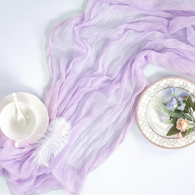 12 Pack Lilac Purple Cheesecloth Table Runner 17 x 108 Inch | Boho Gauze Cheese - Image 7