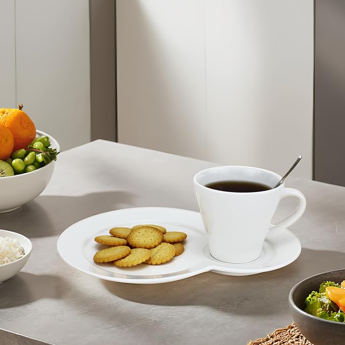 EIKS Ceramic Coffee Mug with Saucer Plate and Spoon, Mug Capacity 230ml | - Image 8
