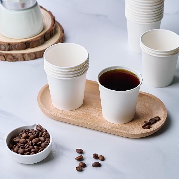 LITOPAK 300 Count 6 oz Paper Cups, Disposable White Paper Coffee Cups | Bulk - Image 3