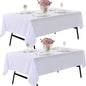 2-Pack 60x60 inch White Table Cloths, Solid Stain and Wrinkle Resistant Tablecloth, Premium Plain Weave Polyester Fabric Rectangle Table Linen Covers for Hotel, Banquet