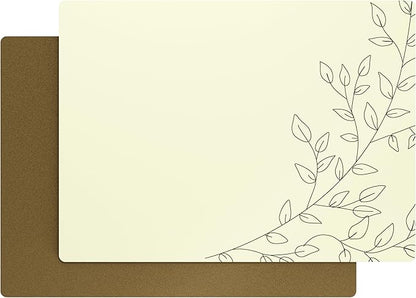 Royalty Art Ivory Boho Placemats, 4 Pc. Set, Non-Slip Cork Backed, Wipeable Heat Resistant Surface for Kitchen and Dining Table Protection, Cute Floral Pattern for Farmhouse or Rustic Decor