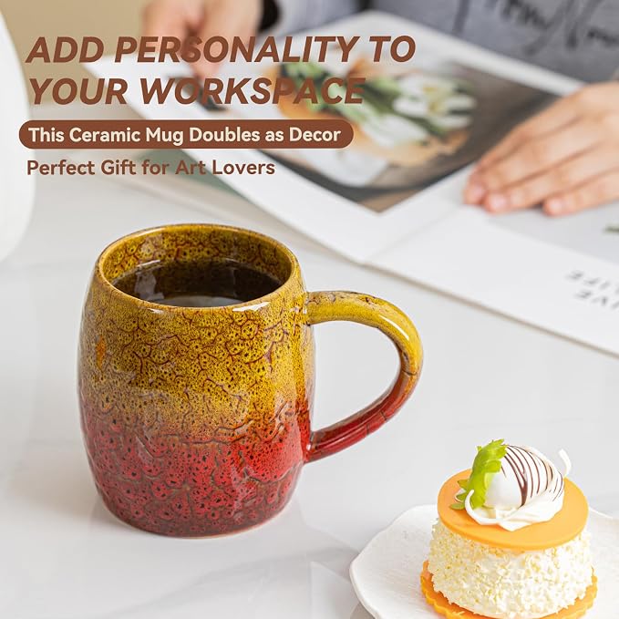 Handmade 22oz Ceramic Coffee Mug, Ergonomic Large Handle, Ideal Gift - Image 5