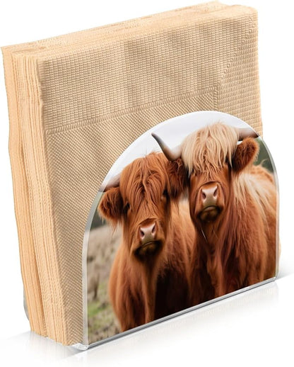 Napkin Holder, Highland Cows Napkin Holder by WELLDAY