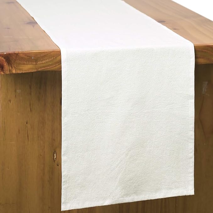 Letjolt White Table Runner 72 Inches Long | Rustic by Letjolt