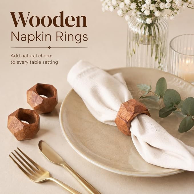 Wooden Napkin Rings Set of 12 - Image 2