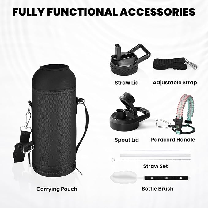 RAYMYLO Insulated Water Bottle 40 oz, Triple Wall Vacuum Stainless Steel | - Image 7