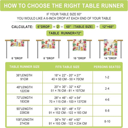 Summer Tropical Floral Table Runner Spring Butterfly Burlap Table Runners - Image 7