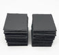 24 Pack 4 inch Square Slate Coasters,Handmade Natural Rough Edge,with Integral Anti-Skid pad,Laser Engraving Blanks,Stone Coasters