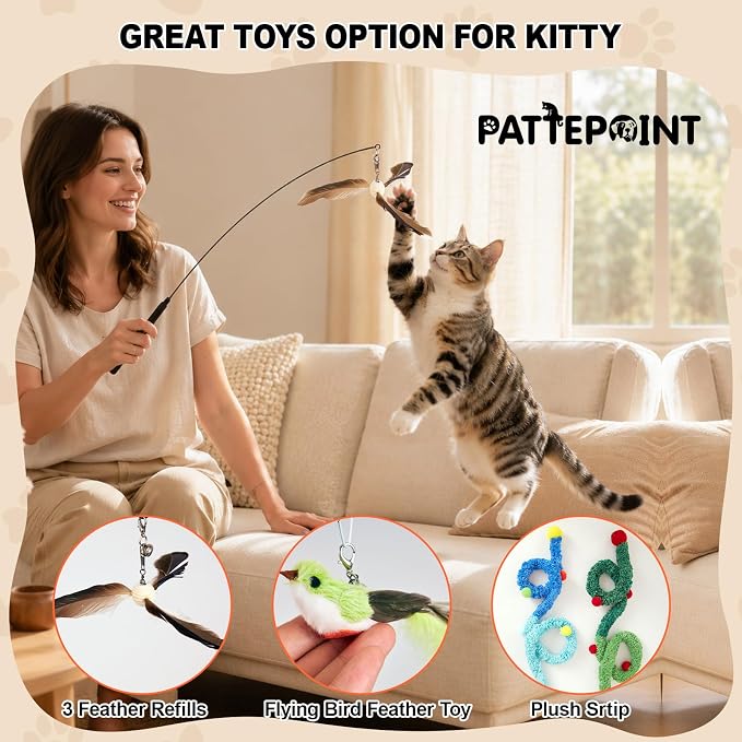 9PCS Cat Wand Toy with Suction Cup - Image 3