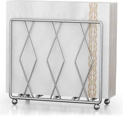 Large Silver Metal Napkin Holder by LWSFF