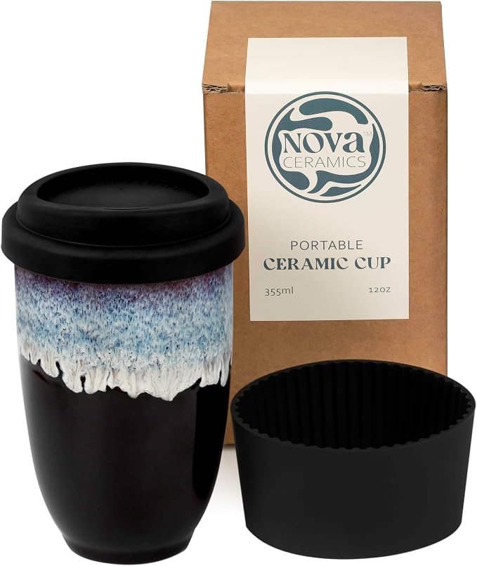 NOVA CERAMICS 12oz Travel Coffee Mug by NovaCeramics
