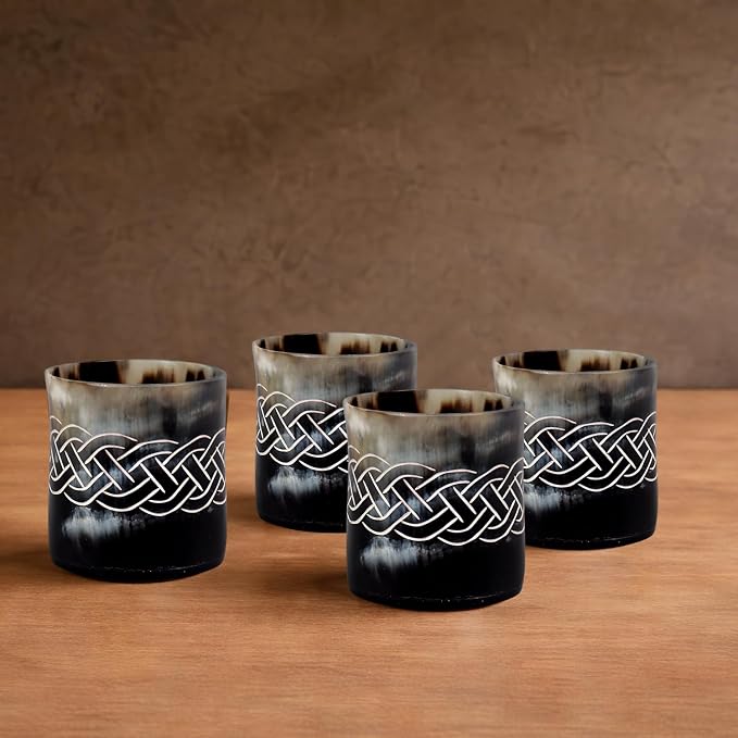 Handicrafts Home Viking Horn Shot Glasses Set of 8, Handmade Natural Ox Horn - Image 5