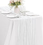 White 10FT Cheesecloth Table Runner Boho Gauze Fabric Table Runner Rustic Sheer by JALANCY