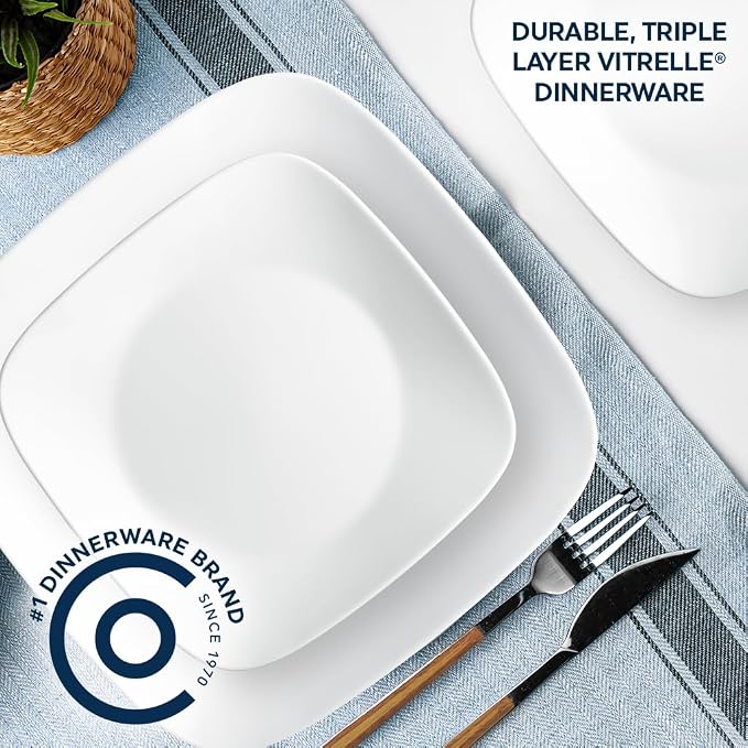 Corelle Vitrelle 6-Piece Salad Plates Set, Triple Layer Glass and Chip Resistant - Image 4