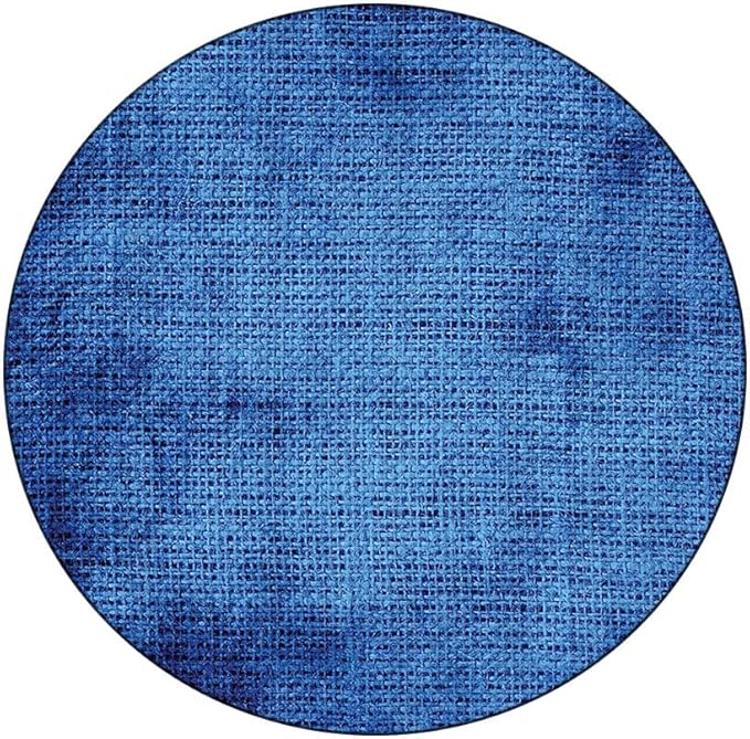 Round Vinyl Fitted Tablecloth, Navy Blue Deco Print Polyester Table Cloth, Faded Burlap Texture Old Fashioned Grunge, Fit Round Tables 35inch Diameter, for Wedding Party Dining Banquet Use