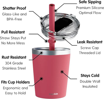 CUPKIN Eco Kids Tumbler Cup, The Original 8 oz Stackable Stainless Steel Metal - Image 9