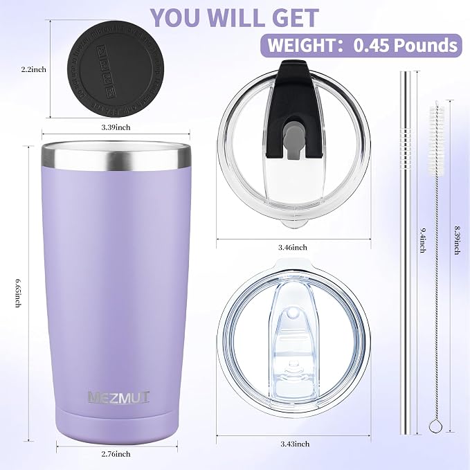 MEZMUT 20oz Insulated Tumbler Travel Coffee Mug - Image 3
