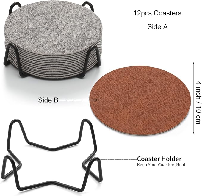 Faux Leather Drink Coasters - Image 9