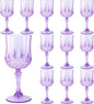 12Pack Plastic Wine Glasses, 7oz Vintage Goblets by LEYIQU