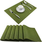 Plastic Placemats,Non Slip Washable Placemats for Dining Table Wipe Clean Table Mats Set of 6 (Sage Green)