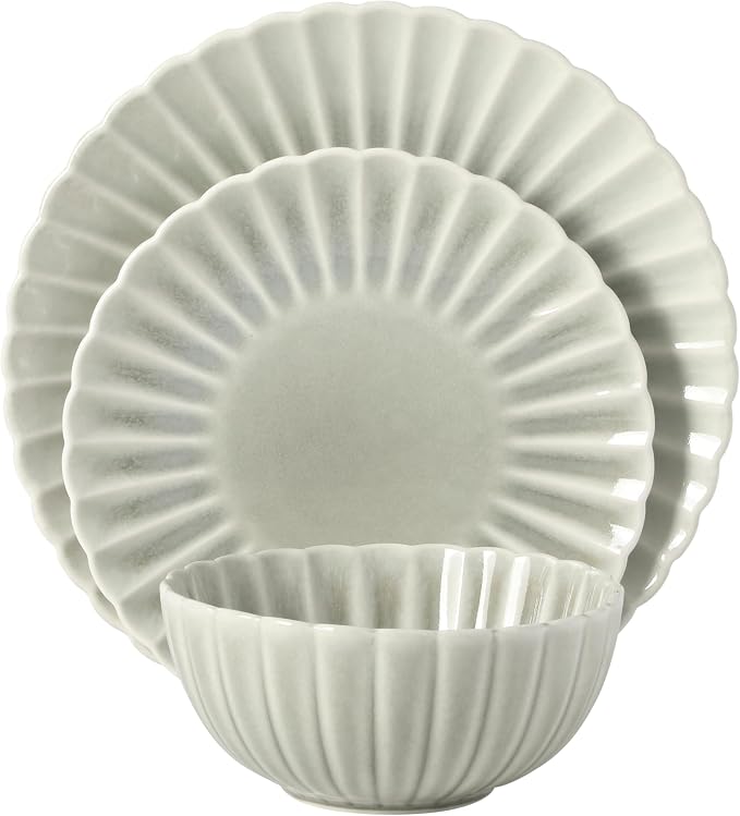 Gibson Elite Peach Orchard 12-Piece New Bone China Dinnerware Set Service - Image 8