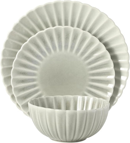 Gibson Elite Peach Orchard 12-Piece New Bone China Dinnerware Set Service - Image 8