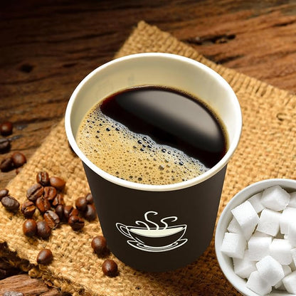 TV TOPVALUE 10 oz Paper Coffee Cups, Hot Coffee Tea Latte, Morning Breakfast - Image 8