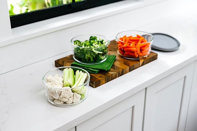6-Piece Glass Food Storage Containers Set | 4-Cup, Leakproof | Microwave - Image 3