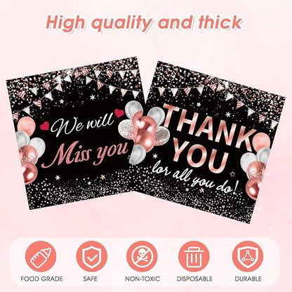 41Pcs Black Rose Gold Thank You Decorations Thank You - Image 4