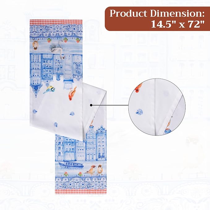 Maison d' Hermine Table Runner 100% Cotton 14.50" x 72" | Table Runners 72 - Image 7