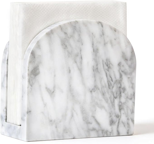 Marble Napkin Holder for Table, Upright Napkin Holders with Marble Unique Texture, Standing Napkin Dispenser for Kitchen Dining Room Counter Tops, Restaurant (Height 5.9")