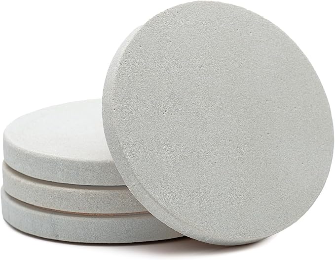 Thirstystone Round Natural Sandstone Coaster 4 Pack | 4" Diameter, Protective by Thirstystone