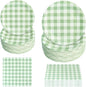 180Pcs Green Gingham Party Supplies Paper Plates and Napkins Serve 60 | by Hpscdyo